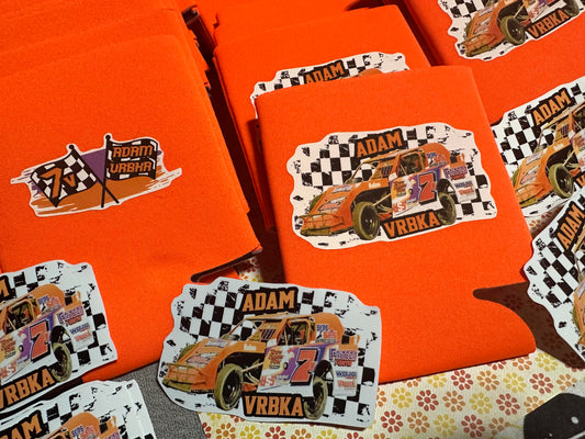 Personalized Dirt Track Race Koozies